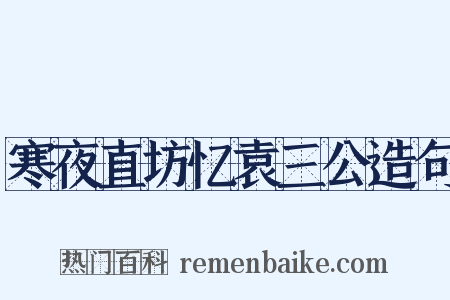 寒夜直坊忆袁三公造句是什么意思的图片